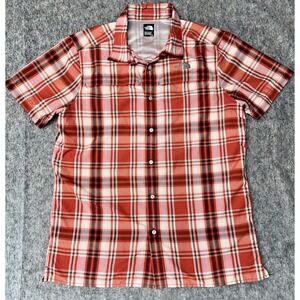 The North Face Fishing Vented Short Sleeve Zip Pocket Button Up Plaid Lg. (27-17